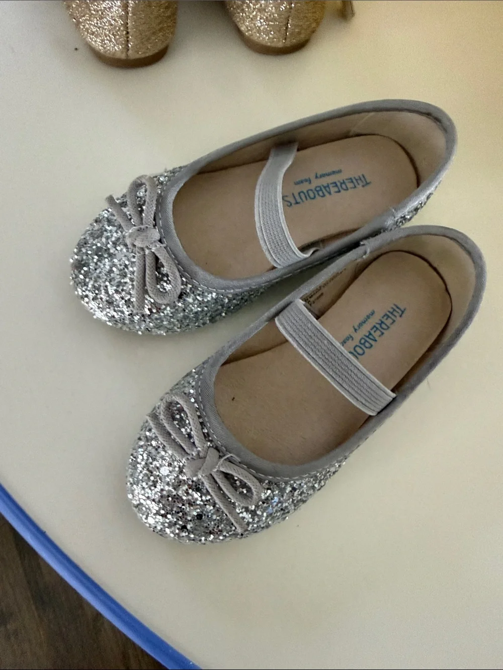 Kids Glitter Mary Jane Shoes - Gold / Silver